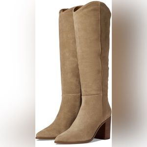 Suede Knee Boots NEW Beige Tan Light Brown - High Heel Franco Sarto Ticada sz 9